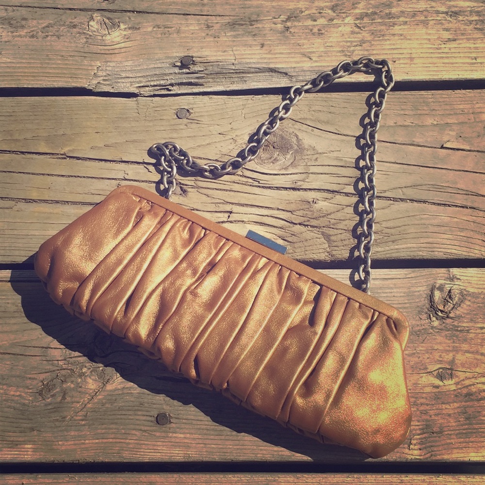 2/$15 Danier leather clutch/shoulder bag